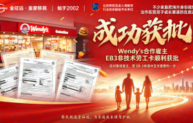 Wendy’s雇主获批案例｜向往海外全新发展，80后自由职业者EB-3劳工卡顺利获批！